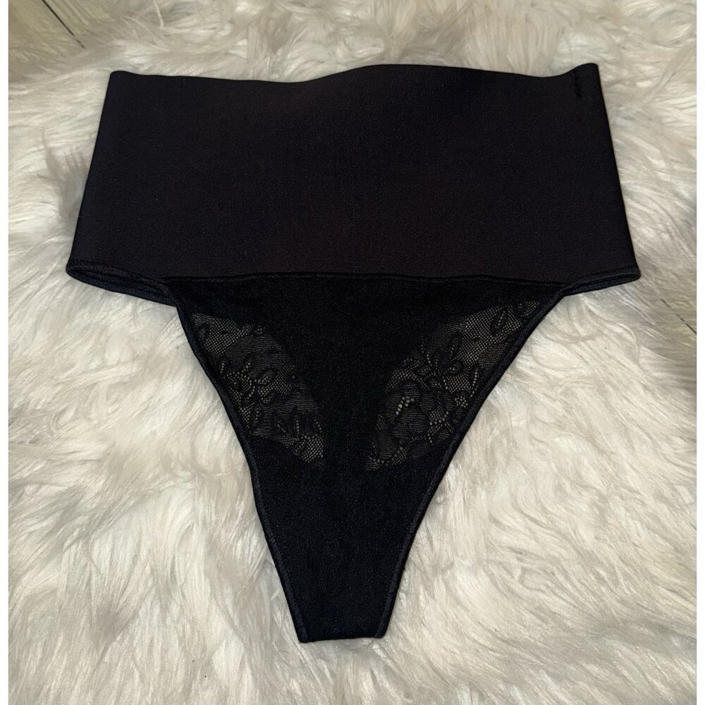 Maidenform Tame Your Tummy Thong Cool Firm Shaper Panties S Small Black DM0049